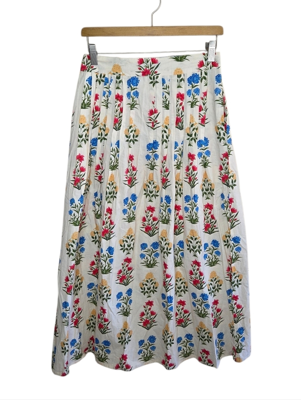 Marigold by Victoria Dunn Sadie Pleated Maxi Skirt Colorful Floral Print Size XS